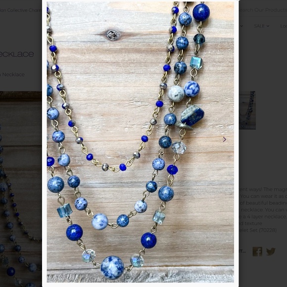 Bohemian “ Gena “ Magnetic Adjustable Beaded Necklace R1A - Picture 2 of 5